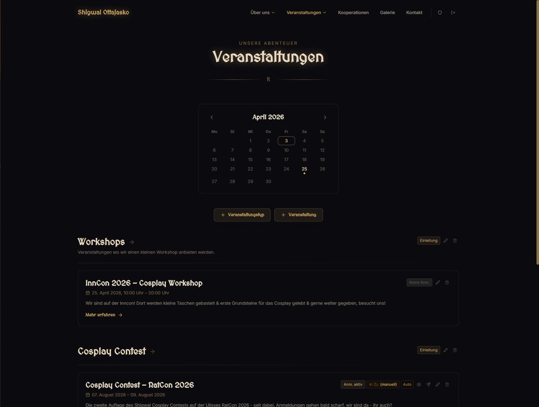 Shigwal Ottajasko — Vereinswebsite — Screenshot 3